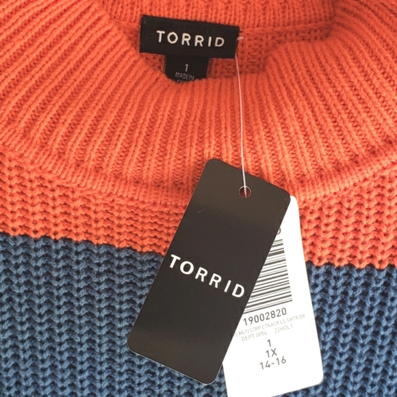 Colorful Torrid Cotton Acrylic Mock Neck Midi Sweater Dress Large - Picture 5 of 7